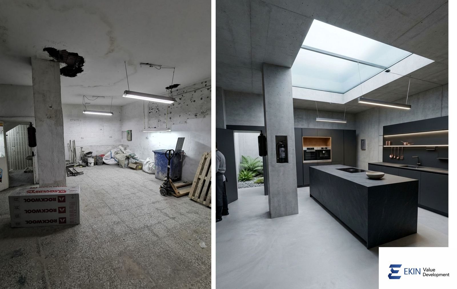 Kitchen before and after